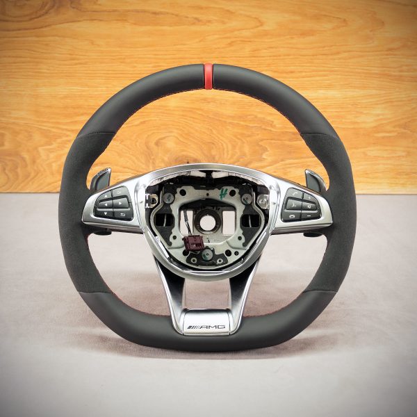 Mercedes-Benz CLA steering wheel after upholstery