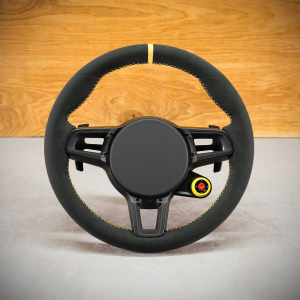 Porsche 718 Cayman steering wheel after upholstery