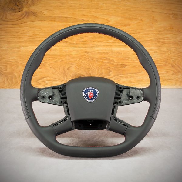 Scania S steering wheel after upholstery