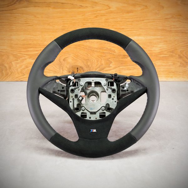 BMW E61 steering wheel after upholstery