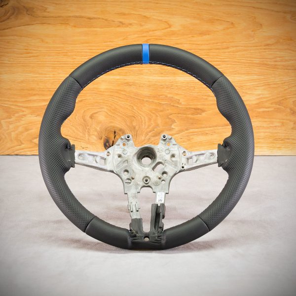 BMW F30 steering wheel after upholstery